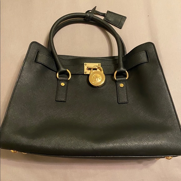 Michael Kors Leather Large Hamilton Handbag Bag MK - Picture 7 of 12